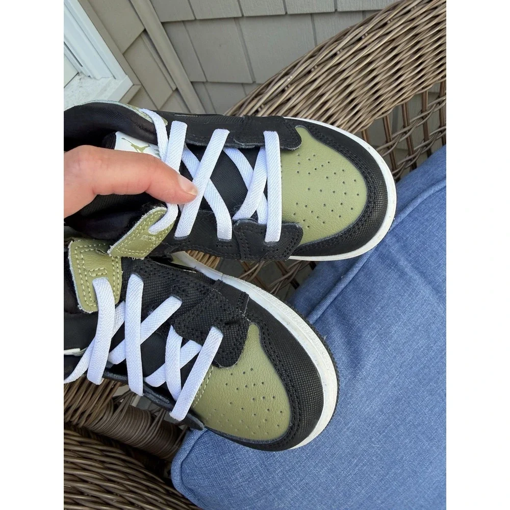 Nike Air Jordan 1 Mid Olive green colorway TD Toddler Size 9C Used